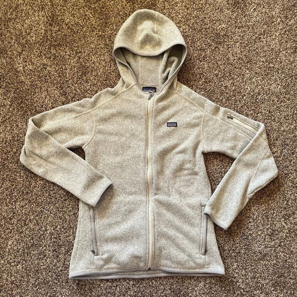 Patagonia grey hooded zip up women’s size Medium